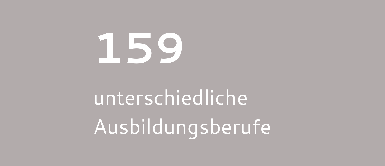 159 unterschiedliche Ausbildungsberufe